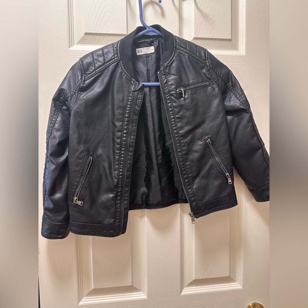 Kid leather jacket black